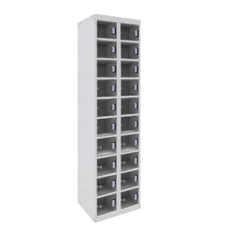 QMP Mobile Phone Charging Lockers - 20 Door - Clear Perspex