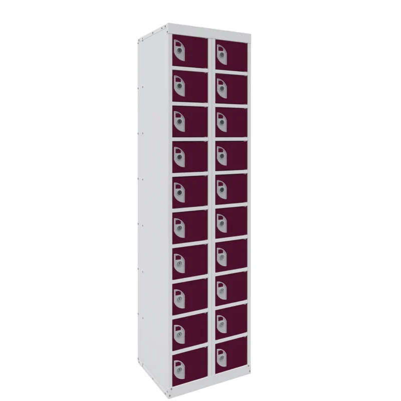 QMP Mobile Phone Charging Lockers - 20 Door Berry Burst