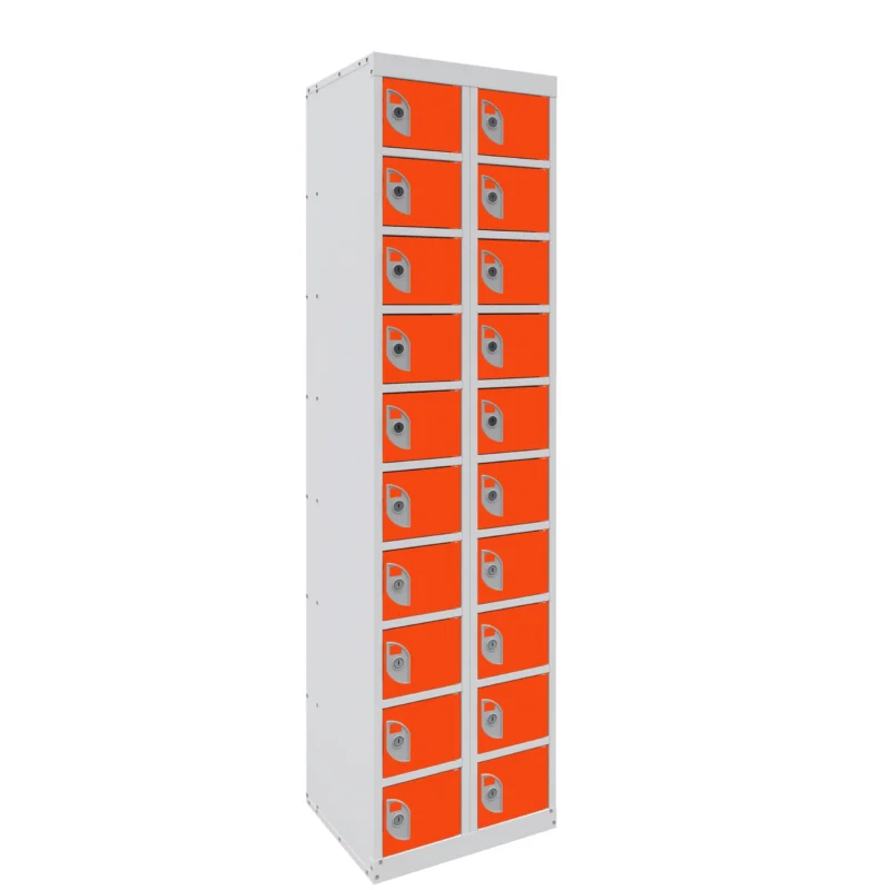 QMP Mobile Phone Charging Lockers - 20 Door Chilli Orange