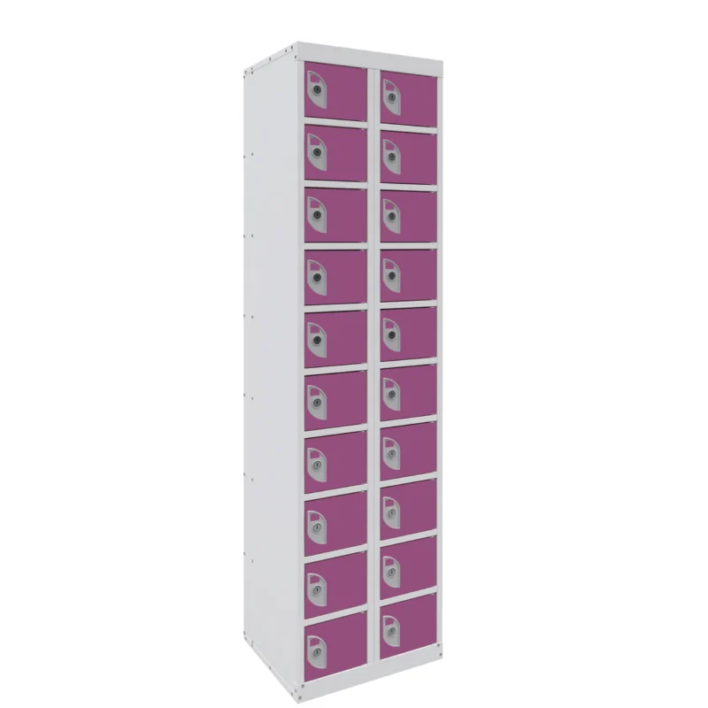 QMP Mobile Phone Charging Lockers - 20 Door Summer Lilac