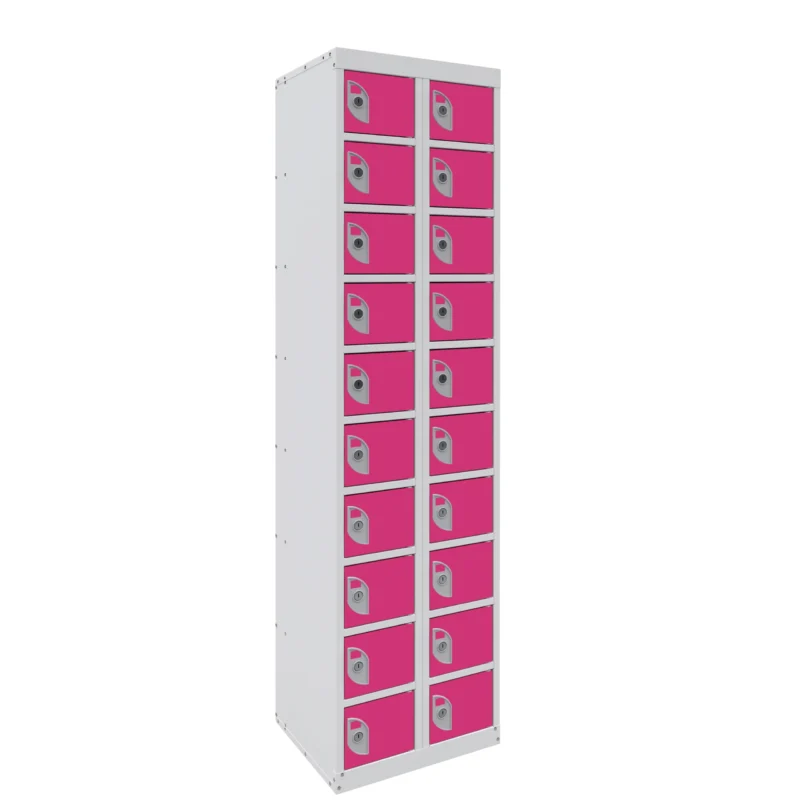 QMP Mobile Phone Charging Lockers - 20 Door Pitahaya Pink