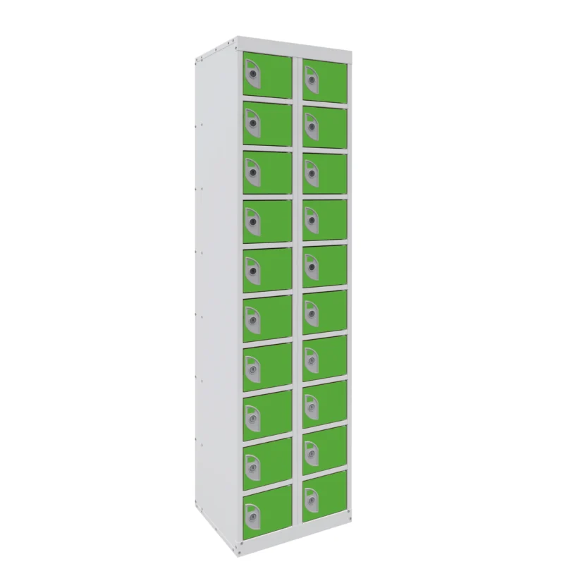 QMP Mobile Phone Charging Lockers - 20 Door Sublime Lime