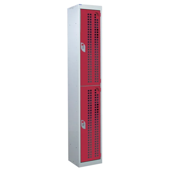 QMP Perforated Lockers - 2 Door Red