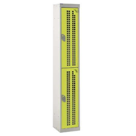 QMP Perforated Lockers - 2 Door Yellow