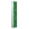 QMP Perforated Lockers - 3 Door Green