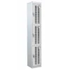 QMP Perforated Lockers - 3 Door Light Grey