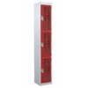 QMP Perforated Lockers - 3 Door Red