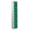 QMP Perforated Lockers - 5 Door Green