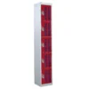 QMP Perforated Lockers - 5 Door Red