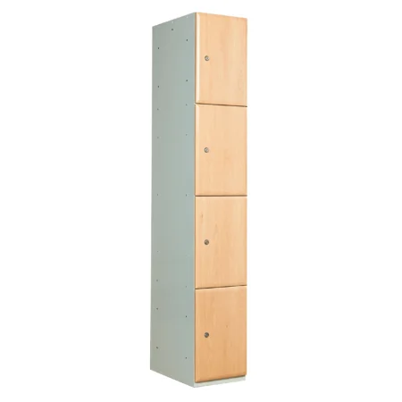 QMP Timber Door Lockers - 4 Door Beech