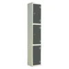 QMP Solid Laminate Door Lockers - 3 Door Graphite Grey