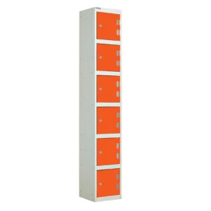 QMP Solid Laminate Door Lockers - 6 Door Clementine