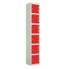 QMP Solid Laminate Door Lockers - 6 Door Spectrum Red