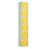 QMP Solid Laminate Door Lockers - 6 Door Spectrum Yellow