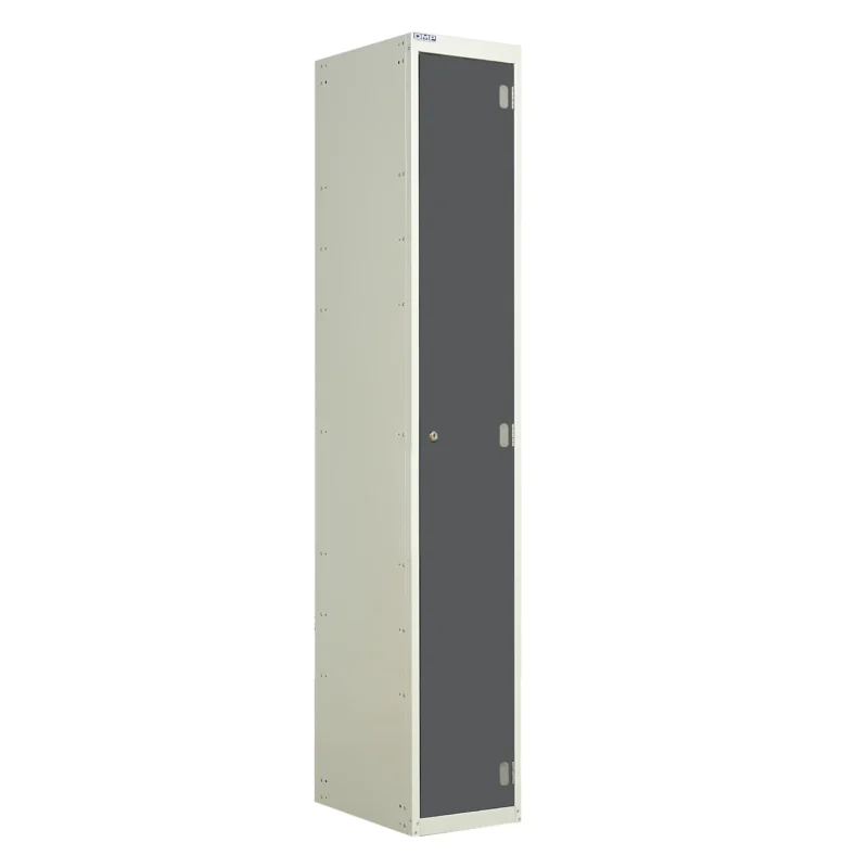 QMP Solid Laminate Door Lockers - 1 Door Graphite Grey