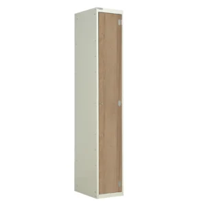 QMP Solid Laminate Door Lockers - 1 Door Oak