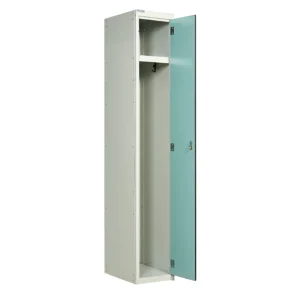 QMP Solid Laminate Door Lockers - 1 Door Aquamarine Open