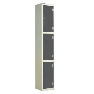 QMP Laminate Splash Lockers - 3 Door Graphite Grey