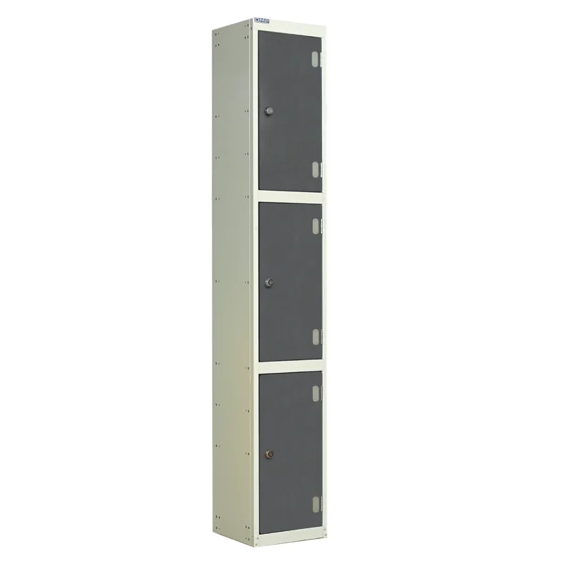 QMP Laminate Splash Lockers - 3 Door Graphite Grey