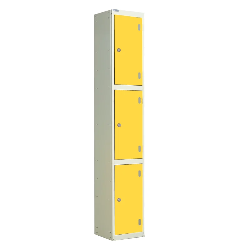 QMP Laminate Splash Lockers - 3 Door Spectrum Yellow