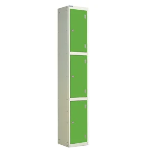 QMP Laminate Splash Lockers - 3 Door Vibrant Green
