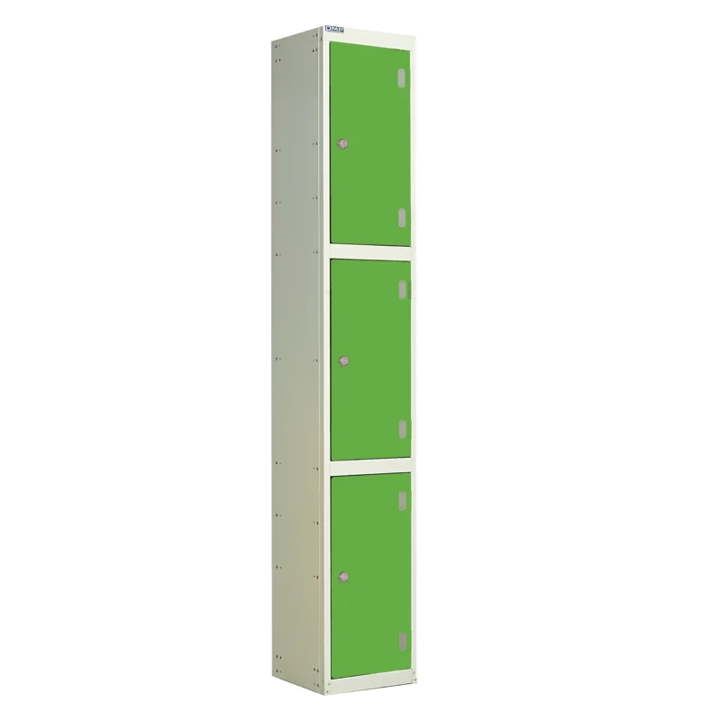 QMP Laminate Splash Lockers - 3 Door Vibrant Green