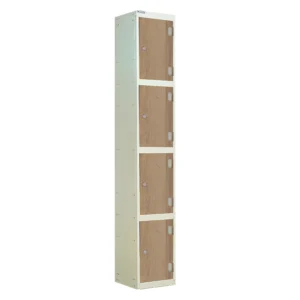 QMP Laminate Splash Lockers - 4 Door Oak