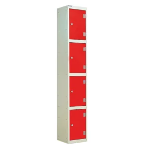 QMP Laminate Splash Lockers - 4 Door Spectrum Red
