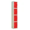 QMP Laminate Splash Lockers - 4 Door Spectrum Red