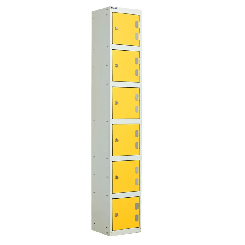 QMP Laminate Splash Lockers - 6 Door Spectrum Yellow