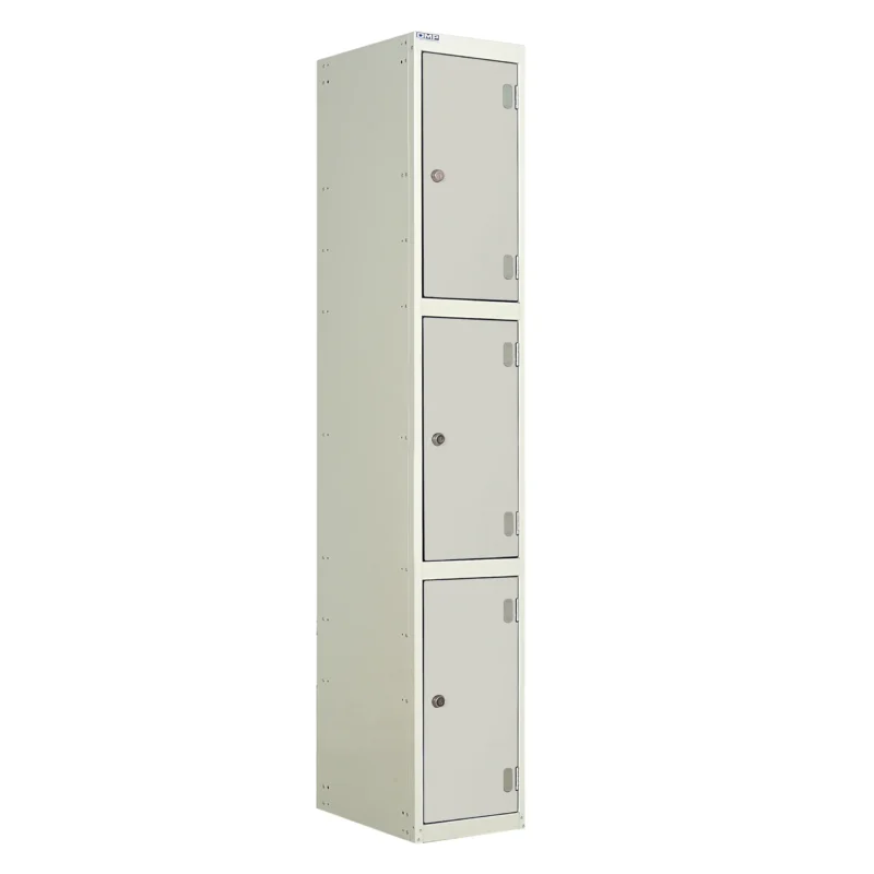 QMP Laminate Splash Lockers - 3 Door Light Grey