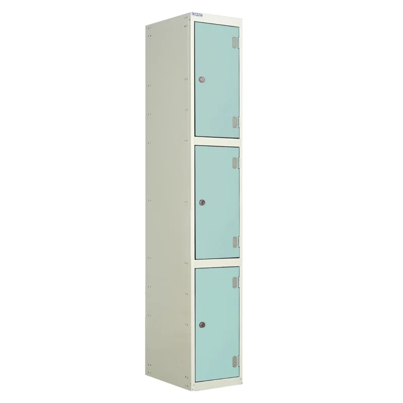 QMP Laminate Splash Lockers - 3 Door Aquamarine