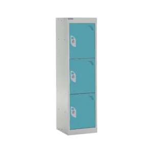 QMP Spectrum School Lockers - 1235mm Height - 3 Door Blue