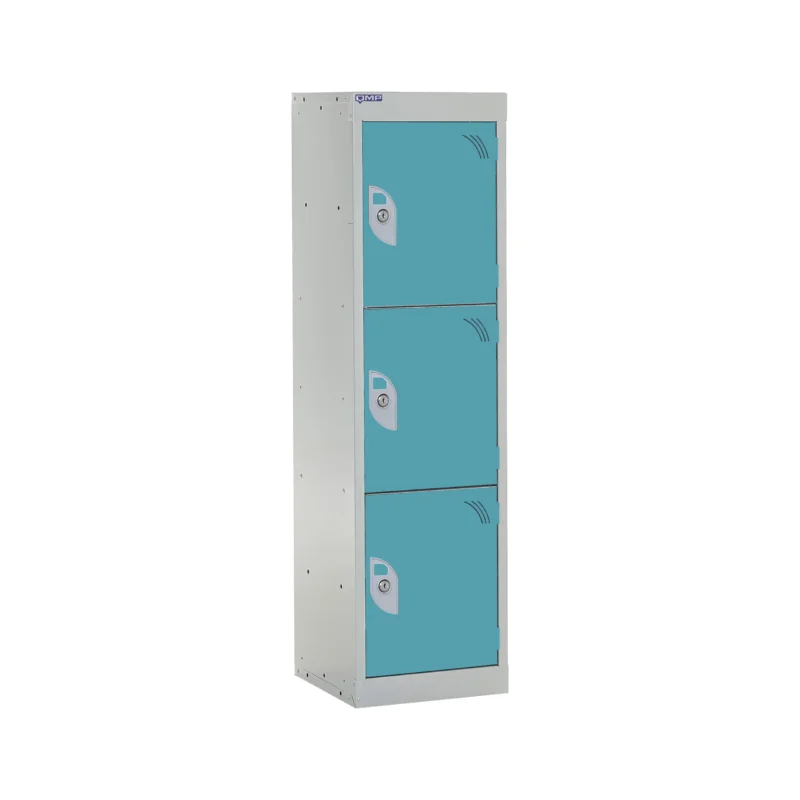 QMP Spectrum School Lockers - 1235mm Height - 3 Door Blue