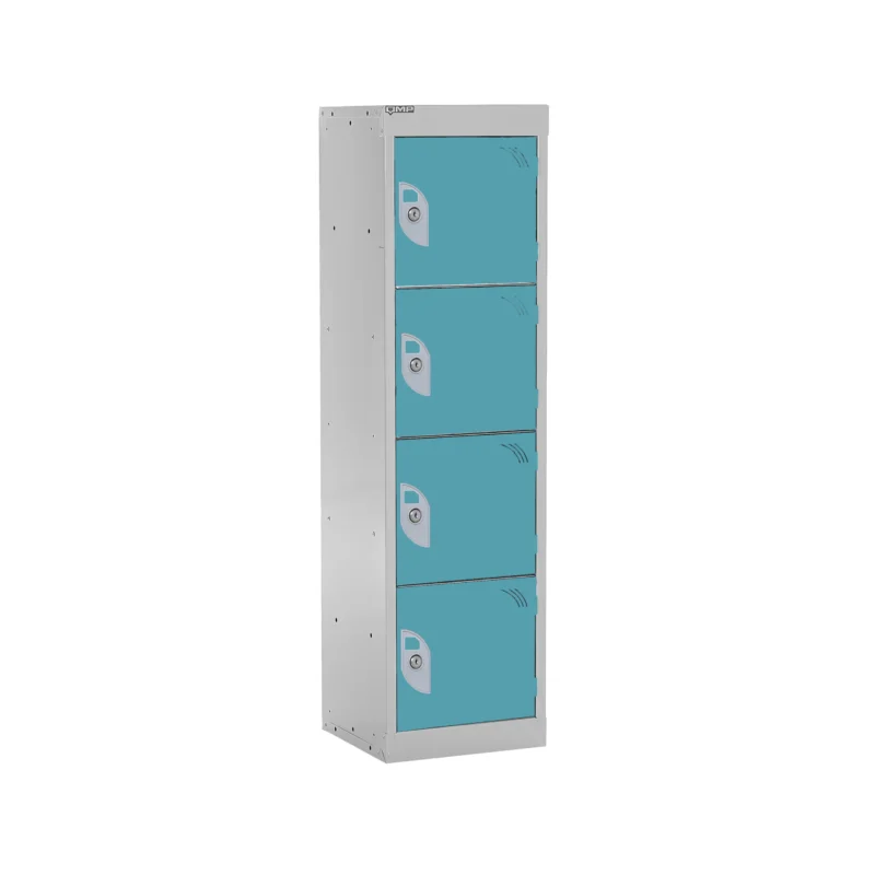 QMP Spectrum School Lockers - 1235mm Height - 4 Door Blue