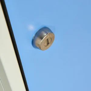 Blue laminate door locker cam lock