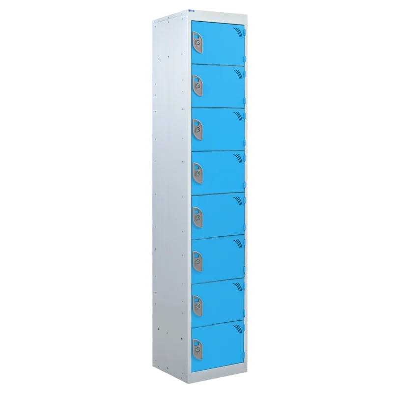 QMP Tool Charging Lockers - 8 Door Light Blue