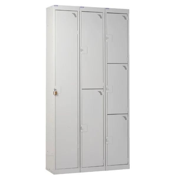 Padlock lockers group in grey