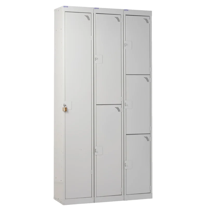 Padlock lockers group in grey