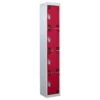 QMP Tool Charging Lockers - 4 Door Perforated Red