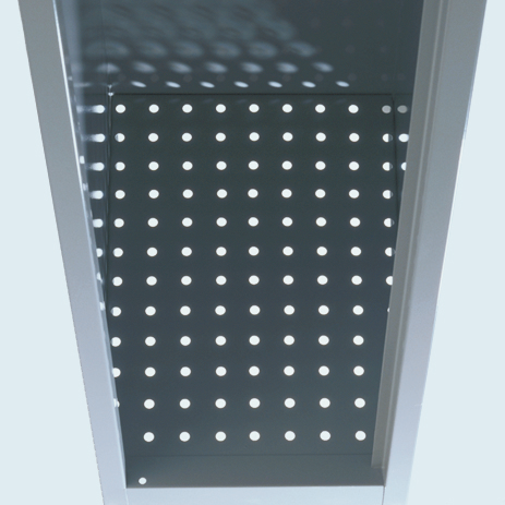 Perforated base inside locker