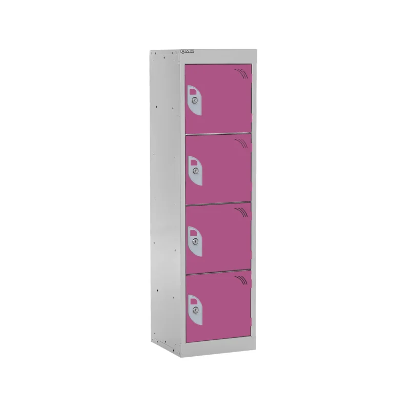 QMP Spectrum School Lockers - 1235mm Height - 4 Door Pink