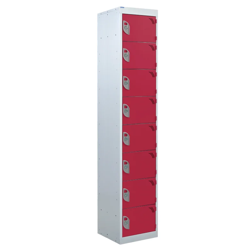 QMP Tool Charging Lockers - 8 Door Red