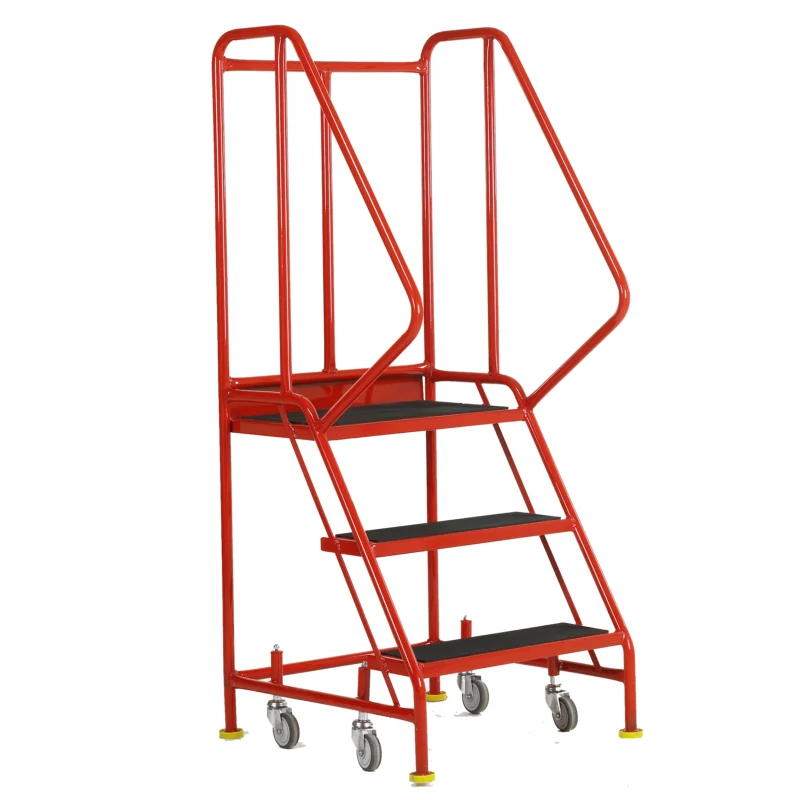 Steptek Premier Commercial Spring Loaded Mobile Steps 3 Tread