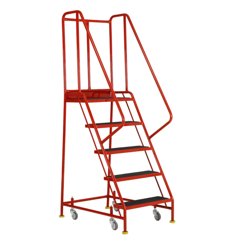 Steptek Premier Commercial Spring Loaded Mobile Steps 5 Tread