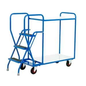 Steptek 3 Tread Step Tray Trolley White