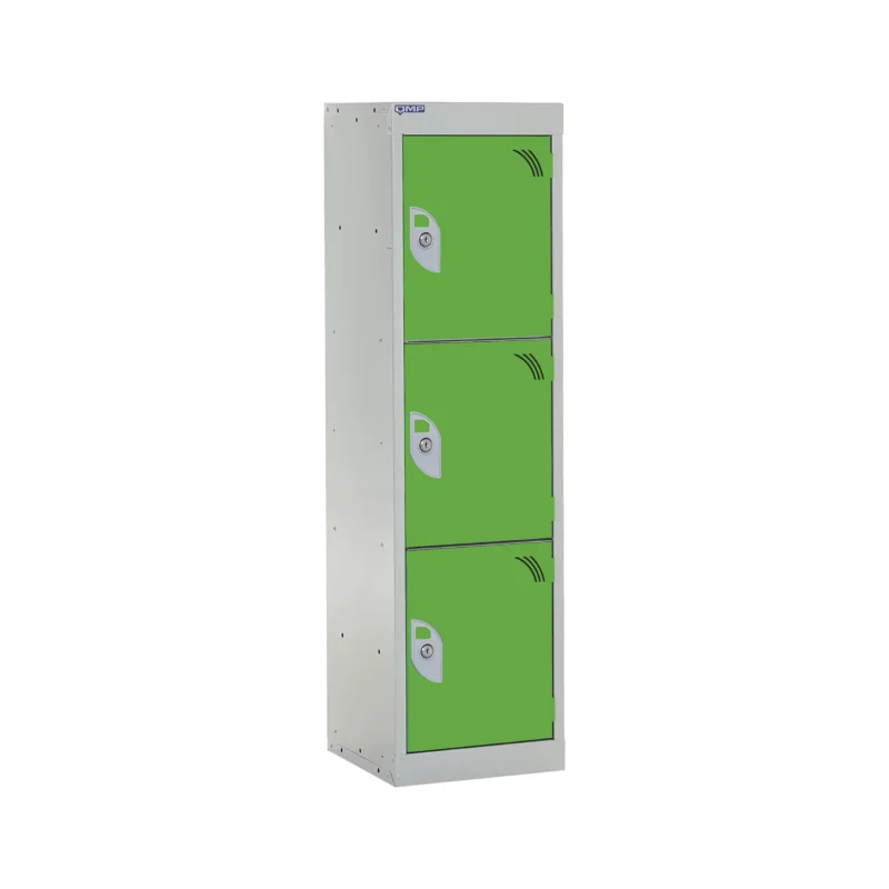 QMP Spectrum School Lockers - 1235mm Height - 3 Door Lime