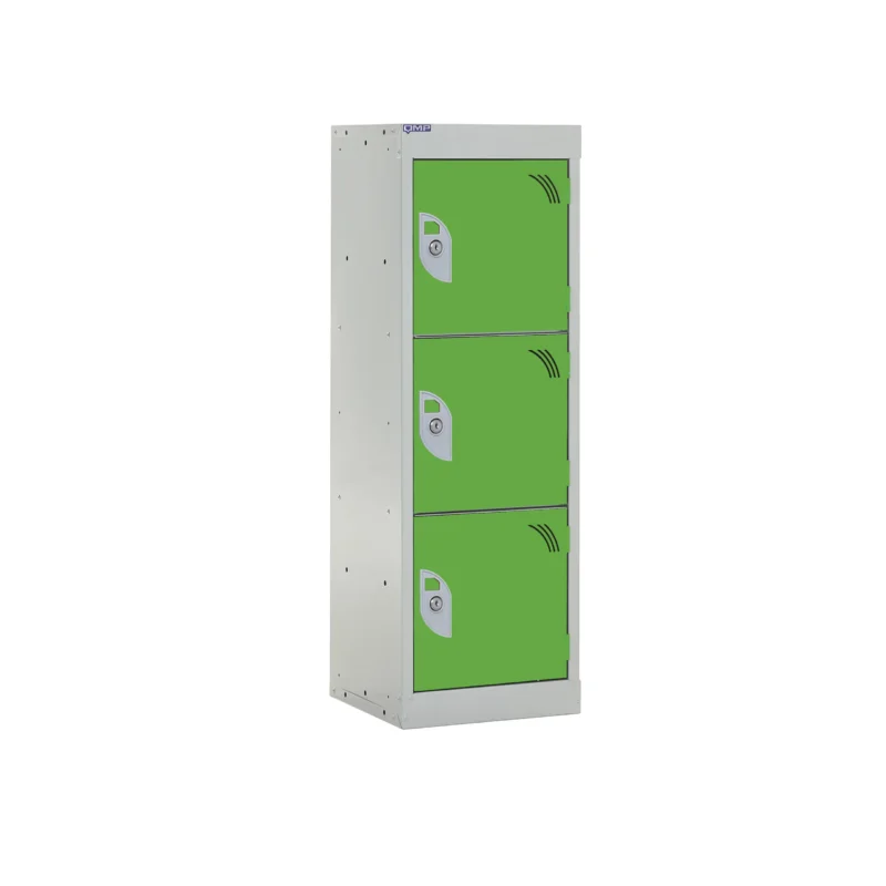 QMP Spectrum School Lockers - 955mm Height - 3 Door Lime