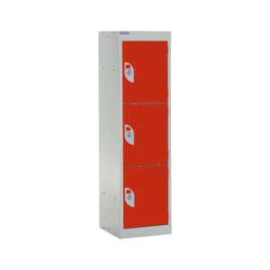 QMP Spectrum School Lockers - 1235mm Height - 3 Door Red