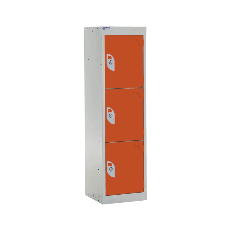 QMP Spectrum School Lockers - 1235mm Height - 3 Door Orange